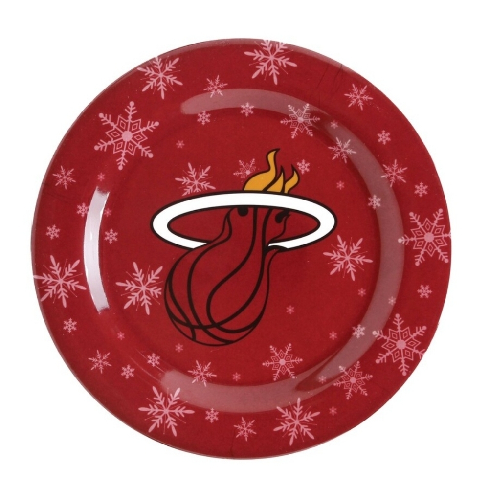 Miami Heat 4-Pack Snowflake Plastic Plates Dishwasher/Microwave Safe